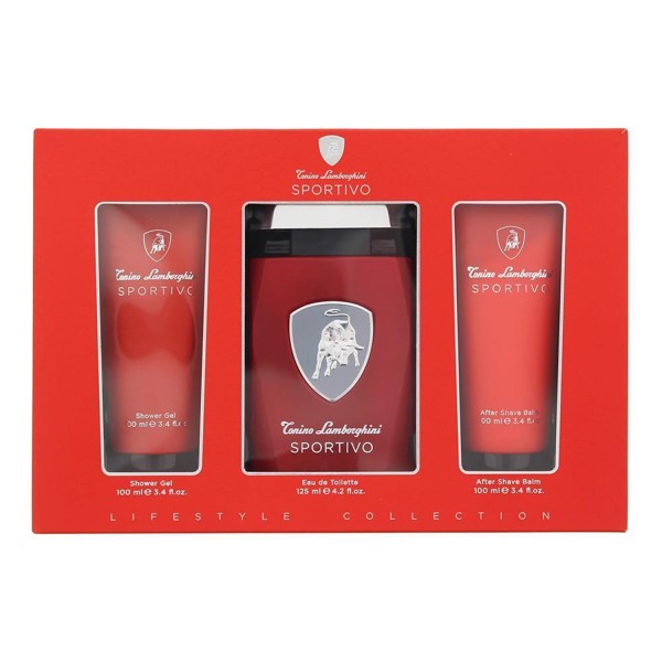 Tonino lamborghini sportivo eau de toilette 125ml vaporizador + gel de baño 100ml + balsamo after shave 100ml