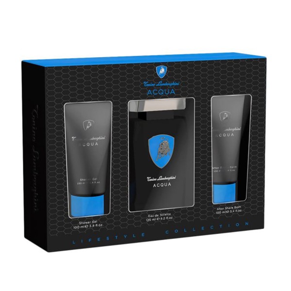 Tonino lamborghini acqua eau de toilette 125ml vaporizador + gel de baño 100ml + balsamo after shave 100ml